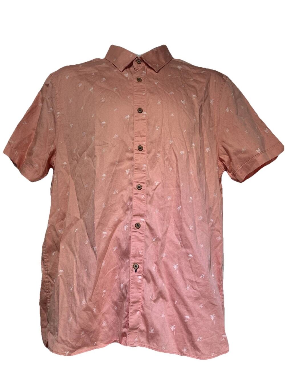ted baker peach beach summer print button up short sleeve shirt Size 5